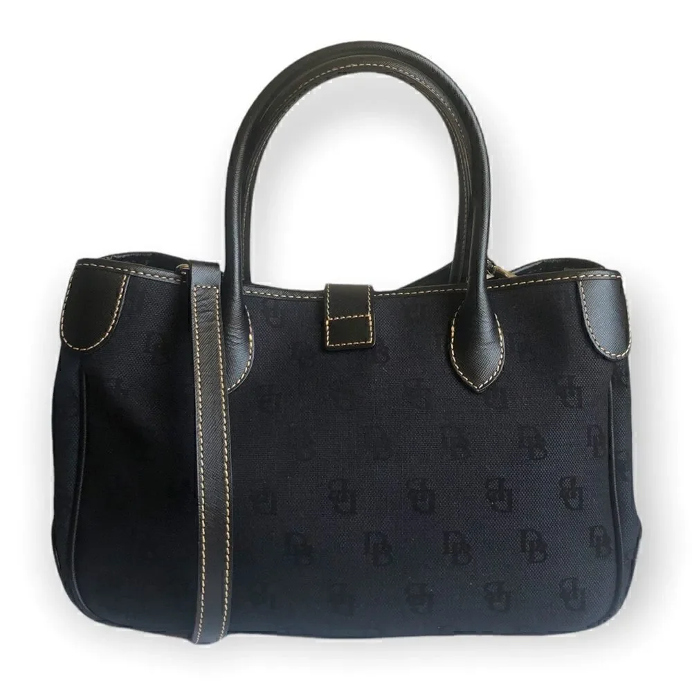 Dooney and Bourke Black Printed Snap Enclosure Cross body bag